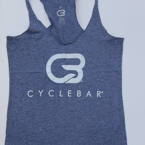 Cyclebar Gray Racerback Tank, Size S, Poly/cotton blend, white CB logo on front
